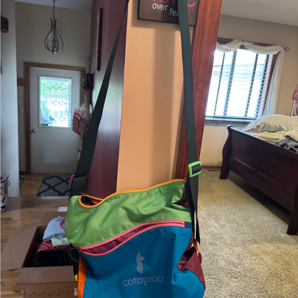 Cotopaxi Colorful Crossbody Bag with Green and Blue